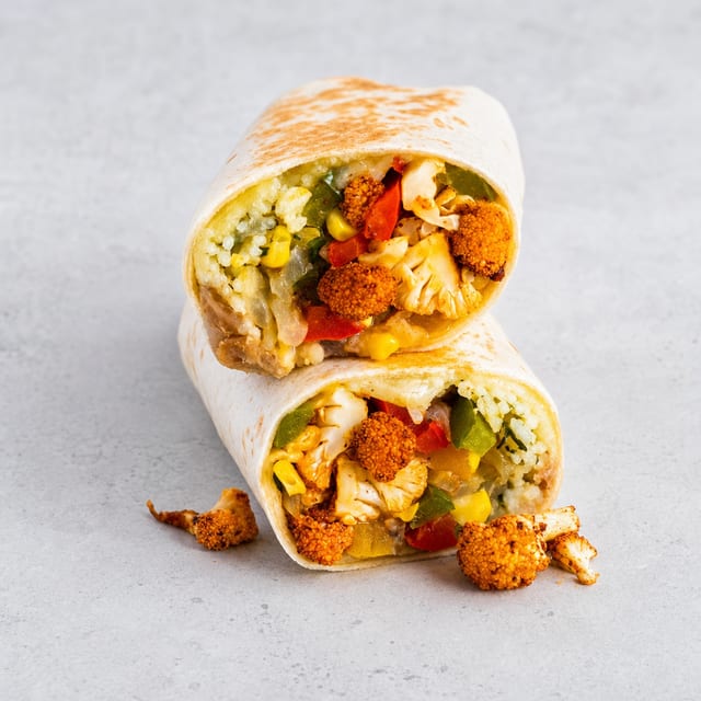 Vegetable Burrito Especial Mitad Y Mitad.